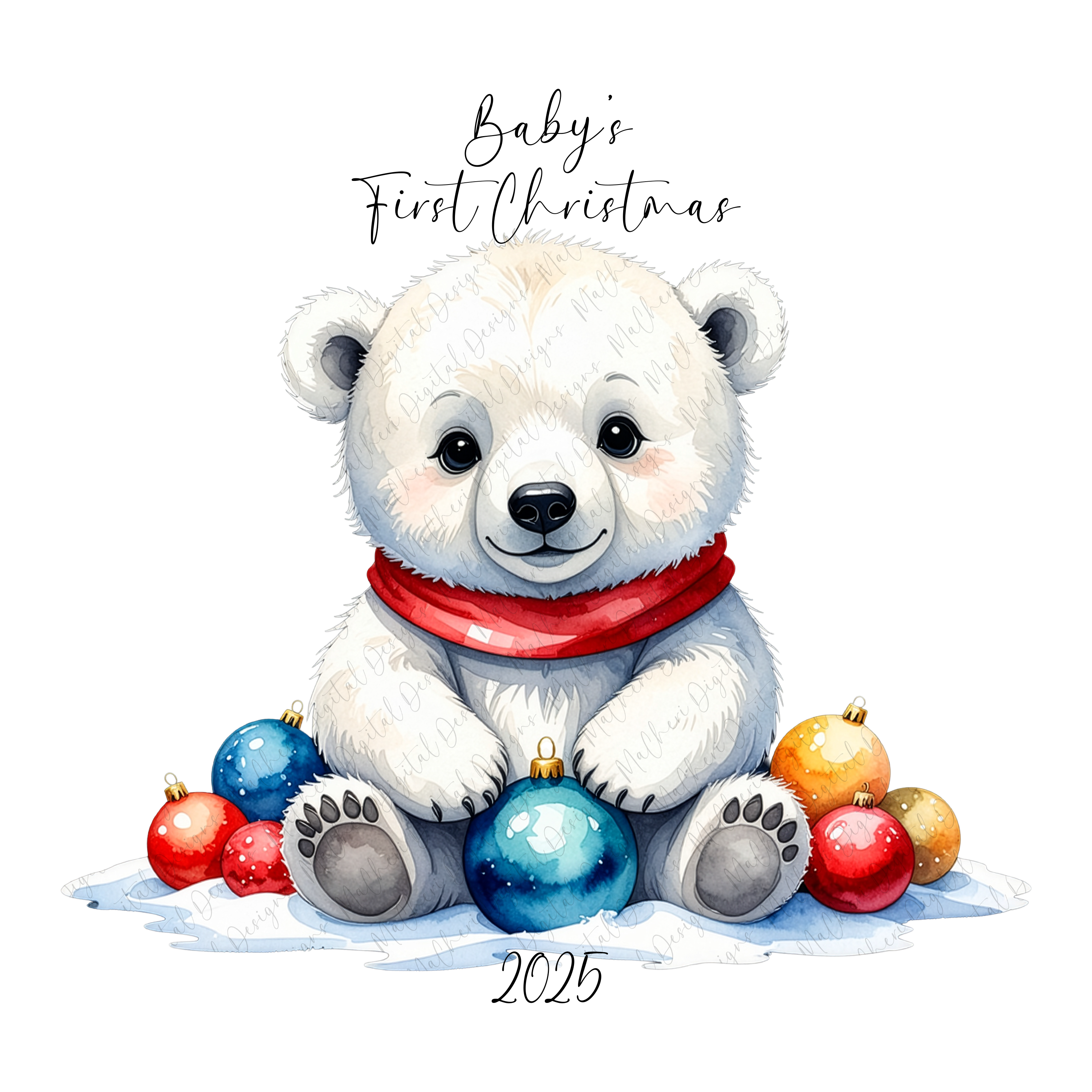 Polar Bear with baubles x 20