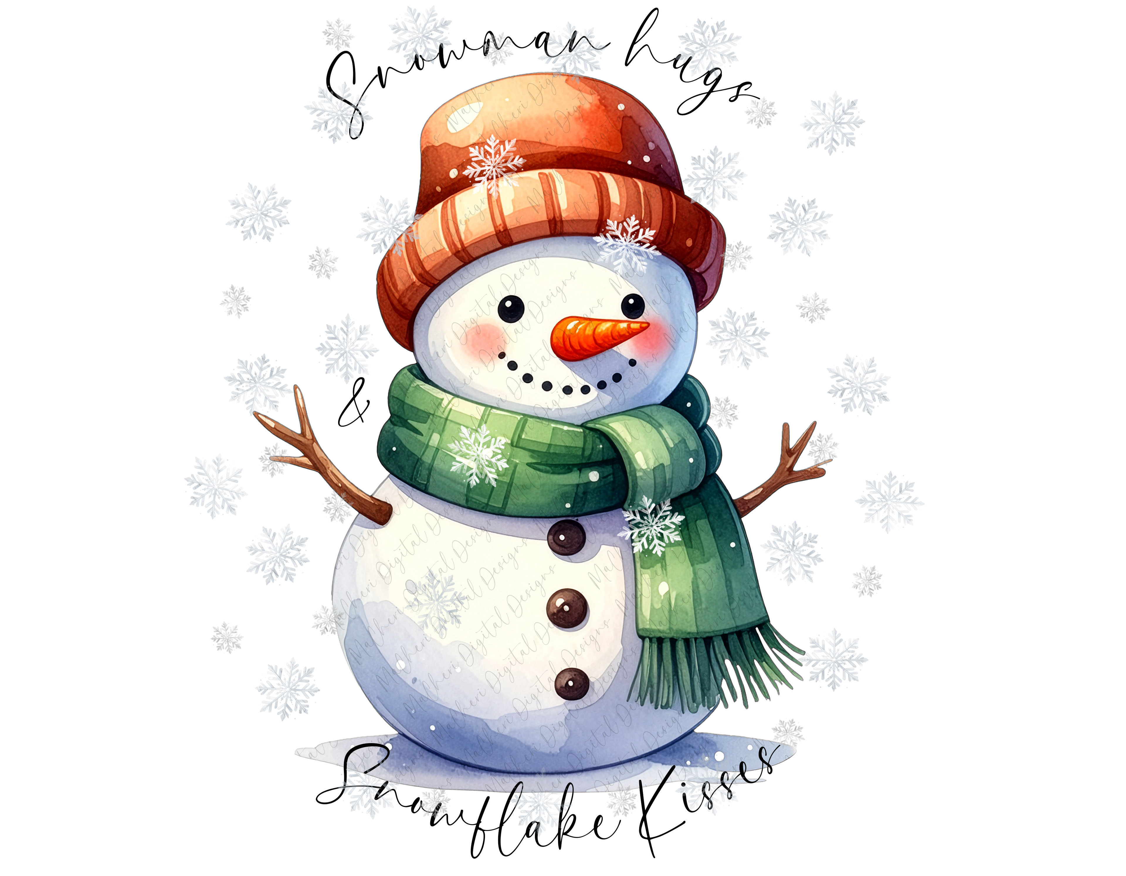 Snowman Hugs & Snowflake kisses x 20